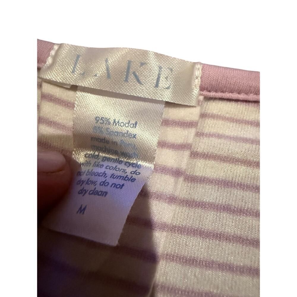 Lake Purple Striped Short Sleeve Pajama Top Sz. M — image 3 of 4
